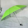 Fluorescent green UV-resistant silver gel folding umbrella, three-fold 10-bone windproof and sunshade, emerald green sun umbrella Item Picture